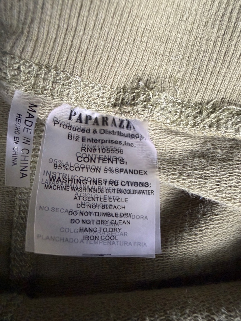 Paparazzi Olive/flowered French Terry stretch waist pants - Picture 2 of 13